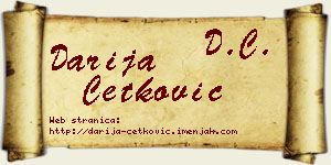 Darija Ćetković vizit kartica